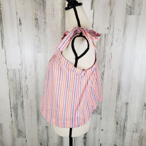 Gap Tie Strap Striped Top Sz M - Picture 4 of 8